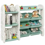 Kids Toy Storage Organizer W/bins & Multi-layer Shelf For Bedroom Playroom Green. Fixed Price $104.49.