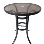 Living Accents Barrington Round Brown Glass Balcony Table. Fixed Price $100.00.