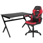 Flash Gaming Desk And Red/black Racing Chair Set BLN-X10D1904-RD-GG. Fixed Price $449.99.