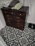 Ethan Allen Old Tavern Dark Pine Chest Of 3 Drawers. Fixed Price $350.00.