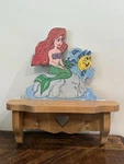 Vintage Heart Wood Shelf Hand Painted/made Disney The Little Mermaid Ariel. Fixed Price $36.99.