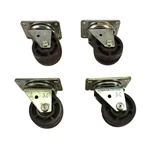 (lot Of 4) Faultless 3.C Stainless Steel Swivel 3" Rolling Caster Wheels. Fixed Price $52.29.