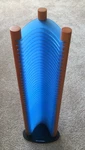 Vintage Atlantic Cd Tower 42 Disc Holder Storage Blue/wood 26 Tall. Fixed Price $74.99.