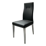 Pemberly Row 4PC Faux Leather Dining Chairs With Stainless Steel Legs Black. Fixed Price $1334.99.