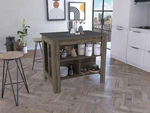 Cala Kitchen Island, Four Legs, Three Shelves -dark Brown / Onyx. Fixed Price $334.63.