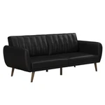 Pemberly Row Futon In Convertible Sofa & Couch Black Faux Leather. Fixed Price $362.57.