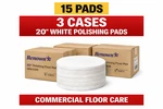 Renown White Polishing Floor Pads 15 Bulk Commercial REN02068. Fixed Price $104.88.
