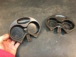 Vtg Metal 2PC Coaster Drink Holder Poker Table Game Ash Tray. Fixed Price $22.49.