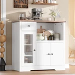Kitchen Microwave Cabinet Glass Door, Drawer&adjustable Shelf For Small Spaces. Fixed Price $147.57.