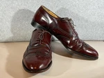 Salvatore Ferragamo Shoes Men 11.5 Burgundy Wingtip Brogue Oxford Leather Dress. Fixed Price $79.99.