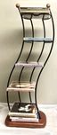 Wave 40 Cd Heavy-gauge Steel Tower Rack Wood Base 22 Height 90S-Y2K Vintage Euc. Fixed Price $49.00.