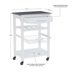 Linon Natalie Granite Top Rolling Kitchen Storage Island White Wood. Fixed Price $125.57.