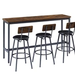 Long Bar Table Set With 3PCS Pu Stools Home Kitchen Banquet Hall New. Fixed Price $259.99.