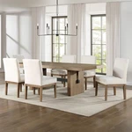 Steve Silver Aubrey 7-PIECE 78-96" Dining Table Set W/ Parsons Chairs Brown. Fixed Price $1479.89.