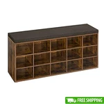 Shoe Storage Bench W/ Cushion 15 Compartments Entryway Furniture Easy Assembly. Fixed Price $121.58.