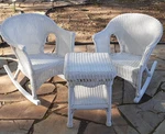 Best Offer! Camelback Resin Wicker Rocker Chair Set + Tea Stand Pickup Cajon!. Fixed Price $350.00.