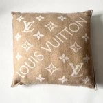 Pre-owned Louis Vuitton Neo Monogram Wool And Cashmere Cushion, Beige, M79271.. Fixed Price $434.00.