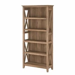 Bowery Hill 5-SHELF Coastal Wood Tall Bookcase Reclaimed Pine. Fixed Price $205.84.