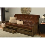 Kodiak Furniture Washington Queen-size Wood Storage Futon-saddle Brown Mattress. Fixed Price $1007.23.