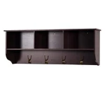 Entryway Wall Mounted Coat Rack With 4 Dual Hooks Wooden Storage Shelf. Fixed Price $86.35.