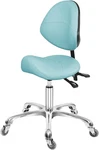 Cyan Saddle Stool With Back Support For Dental, Spa & Tattoo Professionals. Fixed Price $264.99.
