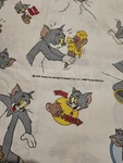Vtg Tom & Jerry Duvet Cover Fabric Bedding Cat Mouse Kids Sheets. Fixed Price $165.00.