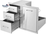 Stainless Steel Cabinet, Outdoor Kitchen Drawer Combo 29.5" X 22.6". Fixed Price $534.59.