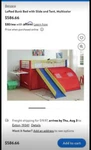 Kids Loft Bed, Twin Bunk Desk, Slide, Ladder, Tent By Coaster. Fixed Price $200.00.