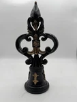 Fleur Lis Decorative Finial Sculpture Black Gold Ornate Home 11. Fixed Price $30.00.