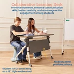 ECR4KIDS Double Nesting Mobile Desk, Portable Table, Maple/grey. Fixed Price $179.95.