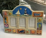 New Nautical 3-PHOTO Frame Ceramic Beach Ocean Lighthouse 3D Nip. Fixed Price $20.99.