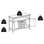 Winsome Jasper Transitional Wood Buffet Table With Wine Storage Black. Fixed Price $280.99.