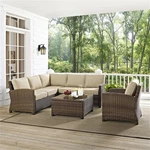 Crosley Furniture Bradenton 5 Piece Fabric Patio Sectional Set In Sand. Fixed Price $2452.00.