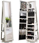 360 Swivel Jewelry Armoire With Higher Full Length Mirror & Inside Makeup. Fixed Price $202.98.