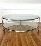Vintage 1990 Ikea Strind Glass & Metal Rolling Coffee Table Ehlen Johansson. Fixed Price $395.00.