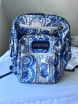 Jansport Right Expressions Backpack Swedish Lace Blue White Leather Bottom. Fixed Price $22.99.