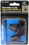 Nos Mintcraft Black Rubber Leg Tips, 1/2" (12 Mm), Pcs., #367-6954. Fixed Price $10.99.
