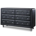 Baxton Studio Luminescence 6 Drawer Faux Leather Double Dresser. Fixed Price $432.99.