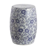 Blue White Ceramic Garden Stool Indoor Outdoor Accent Table Seating 18 Inch. Fixed Price $69.59.