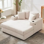 Corduroy Chaise Lounge Chair Garveehome 60 Inch Beige. Fixed Price $623.99.