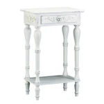 White Wooden Accent Table End Bed Side 1 Drawer Elegant Chic Shabby Furniture. Fixed Price $148.90.