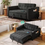 Linsy Sleeper Sofa Bed, 54" Pull Out Couch With Charging Station & Cup Holder.... Fixed Price $381.98.