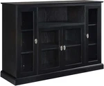 Stylish Black Highboy Tv Stand With Storage Cabinets Shelves. Fixed Price $515.99.