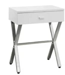 Monarch Specialties Accent Table 24-INCH Glossy White Chromemodel # 3262. Fixed Price $123.25.