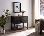 Kings Brand Furniture Teresa 2-DOOR Modern Console Table, Black/walnut. Fixed Price $149.99.
