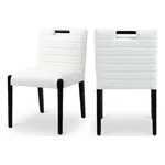 Meridian Furniture Aimee Cream Vegan Leather Dining Side Chair (set Of 2). Fixed Price $354.41.