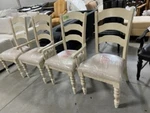 4 Hillsdale Furniture Pine Island Old White Ladder Back Side Arm Chair Set. Fixed Price $719.99.