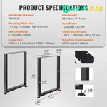 New Pair Metal Table Legs 28 Inch Square Frame For Diy Dining Kitchen Desk. Fixed Price $44.00.
