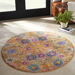 Nourison Home Passion Sunburst 4 X Round Area Rug - Easy Clean Non Shedding Bed. Fixed Price $91.91.