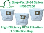 Casa 3 Pk Shop Vac 9067200 10-14 Gallon Hepa Disposable Collection Bag F 90662. Fixed Price $24.95.